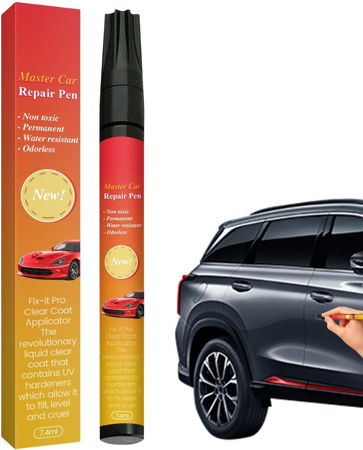 Auto Paint Repair Pen | 7.4Ml Weatherproof Touchup Paint Pen - Quick Drying, Lasting, Repair Accessories, Easy to Use