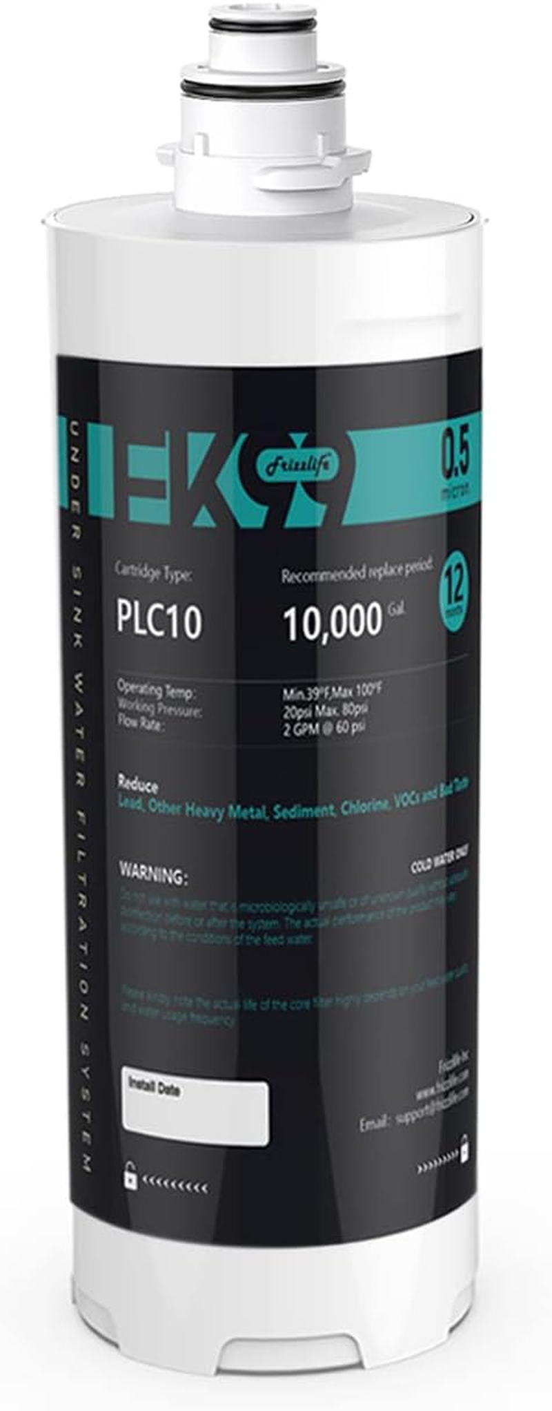 Frizzlife FK-HF Replacement Cartridge with Filter Loaded - for FK99 under Sink Water Filter System