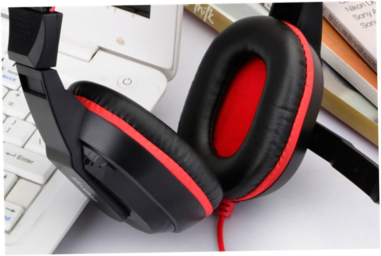 HOMOCONO Wired Noise-Canceling Headset with Microphone for PC Laptop, Over-Ear Gaming Headphones Comfortable Adjustable Design for Computer Gaming and Multimedia Use Random Color