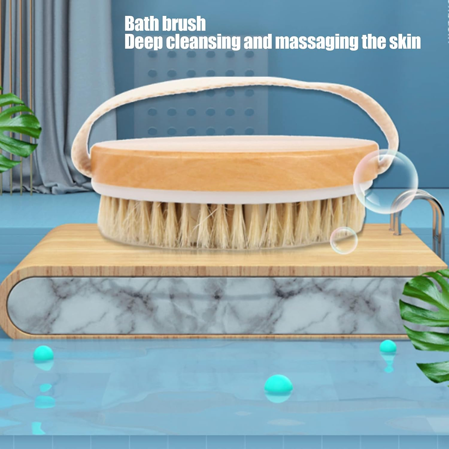 Body Brush, Body Scrubber Brush Bath Body Brush Portable Bath Brush Shower Brush for Bathhouse for Bathroom for Massage Shop for Home image number 4