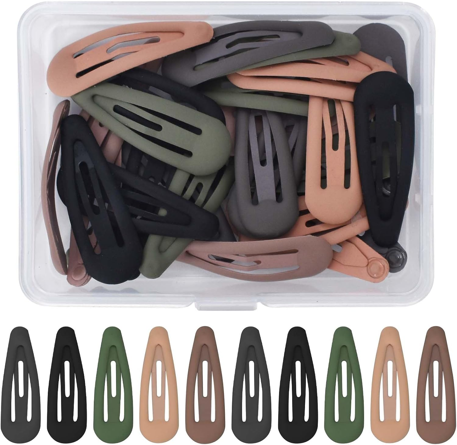 Colorful Hair Clips, 30Pcs Metal Hair Clipsfor Girls, 3Cm Kids Hair Clips, Kids Barrettes, Colorful Small Hair Barrettes, Mini Metal Barrettes, Snap Hair Clips with Box for Little Girls Baby (Dark Morandi Color) image number 2