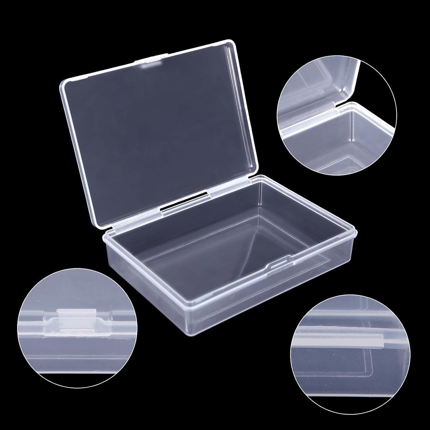 24PCS Plastic Playing Card Case Holder, Empty Storage Box Organizers, Snaps Closed
