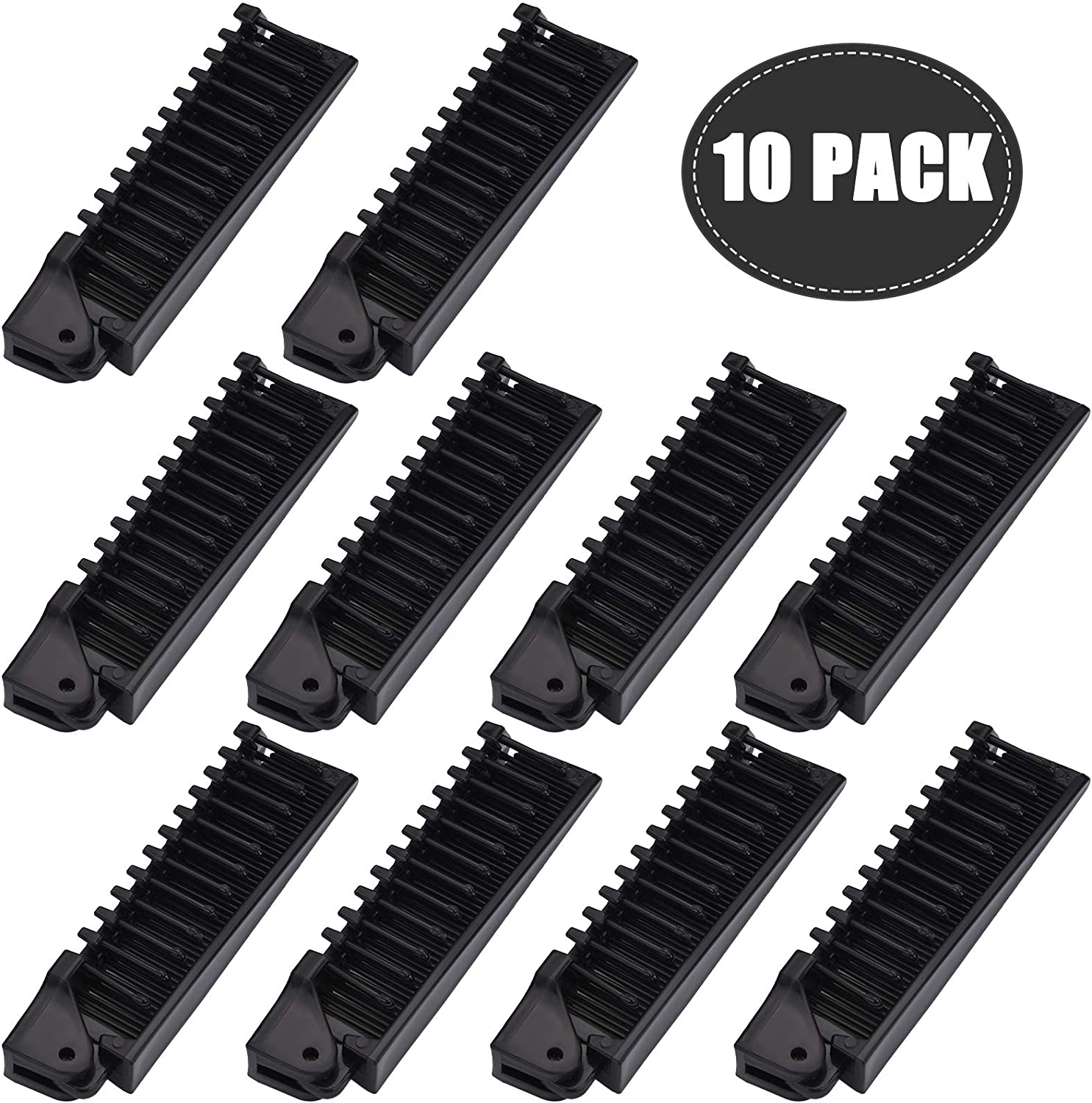 10 Pcs Portable Travel Folding Comb Brush Combo Compact Foldable Hair Brush Pocket Size Comb Double Headed for Women Men Homeless Hotel Shelter Nursing Home Charity Church (Black) image number 2
