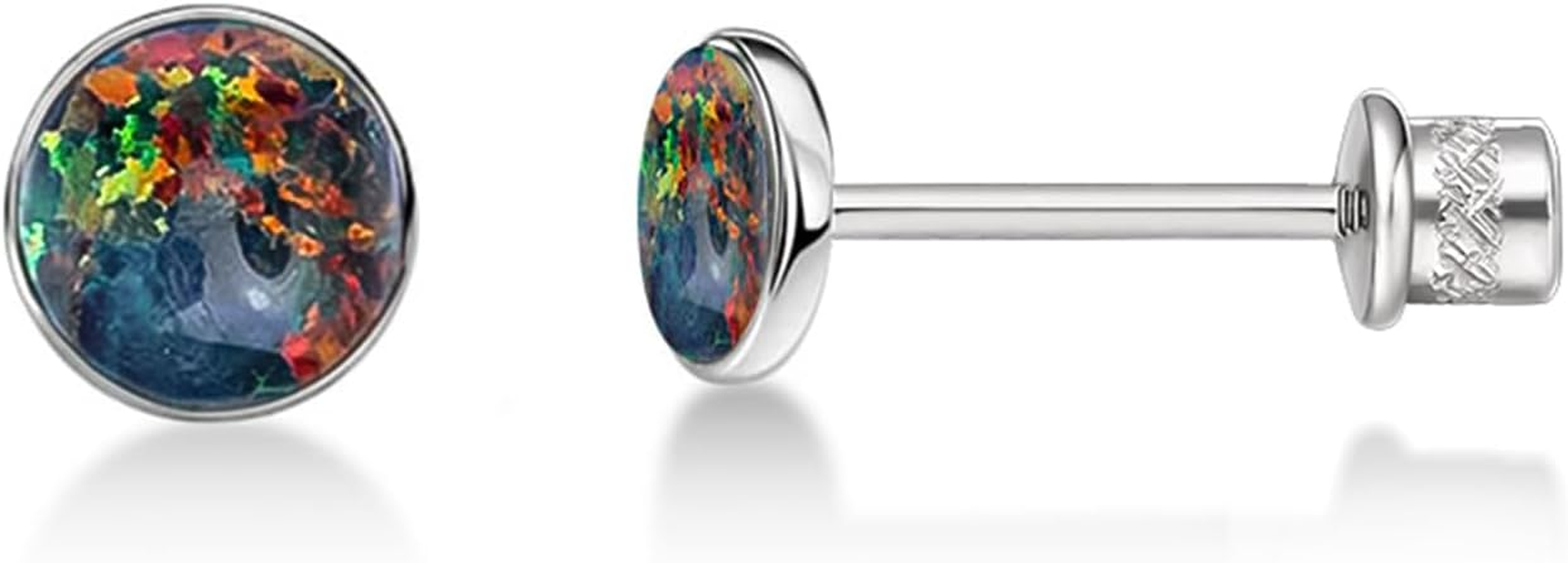 Limerencia Hypoallergenic G23 Implant Grade Titanium Screw Back Earrings Tragus 20G Helix F136 Piercing Post for Girls' Sensitive Ears Cartilage