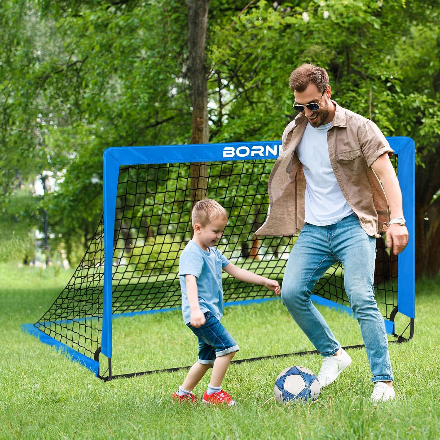 Kids Soccer Goal for Backyard Set - 2 Toddler Soccer Nets Training Equipment, Soccer Ball, Pop up Portable Soccer Set for Kids and Youth Games and Training Goals