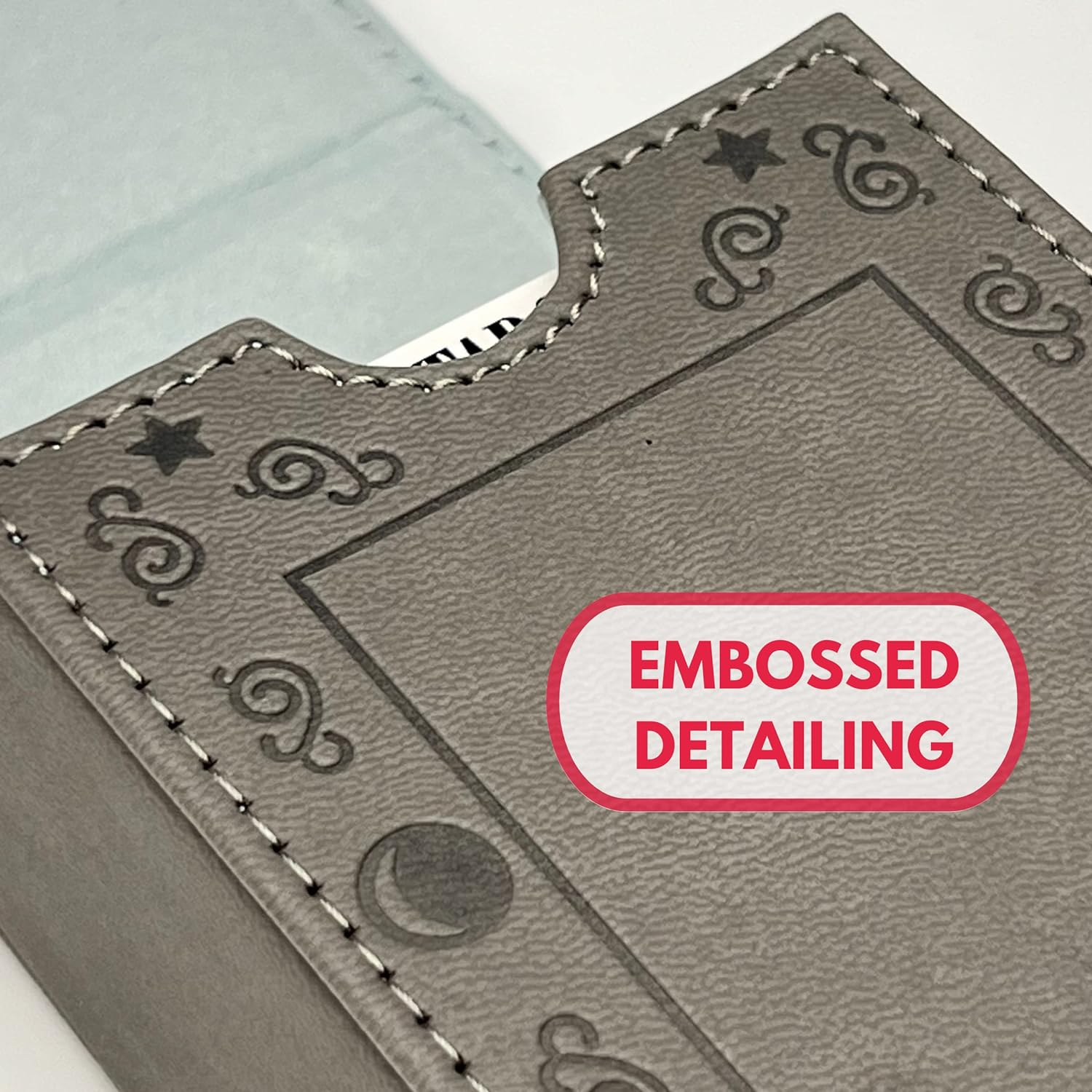 Luck Lab Leather Tarot Card Case/Holder - Grey - for Most Standard Size Tarot Cards (Fits Deck Size with Box Measuring 4.875 X 2.875 X 1.25)- Moon Design image number 6