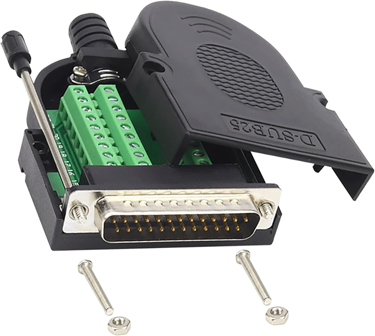 Tunghey DB25 Breakout Board, DB25 Male D-SUB Connector to DB25 Screw Solderless Wiring Terminal Module Breakout PCB Board Kits with Plastic Case (Male) image number 6