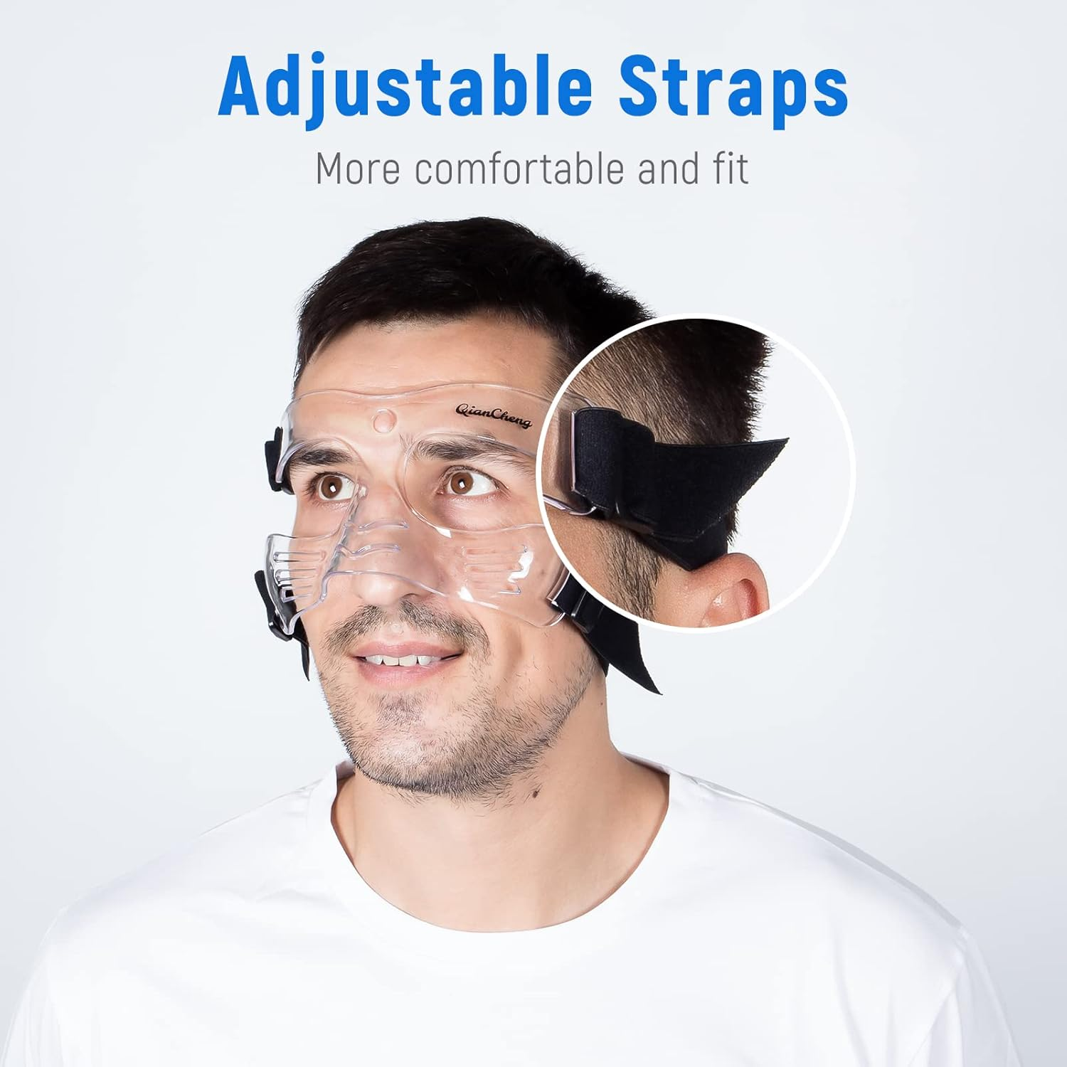 Qiancheng Nose Guard Face Shield for Broken Nose for Adult, Adjustable Face Guard with Padding,Qc-L5-L image number 5