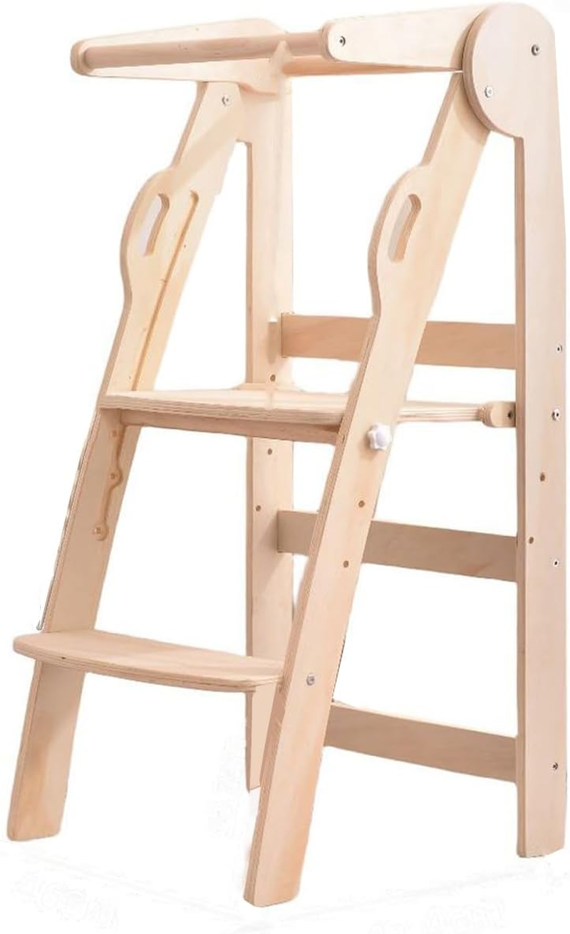 Wooden Step Stools for Kids, 2 Step Stool, Foldable Step Stool,Heavy Duty for Kitchen, Bathroom, Bedside Step Stool, Wooden Step Stairs image number 6