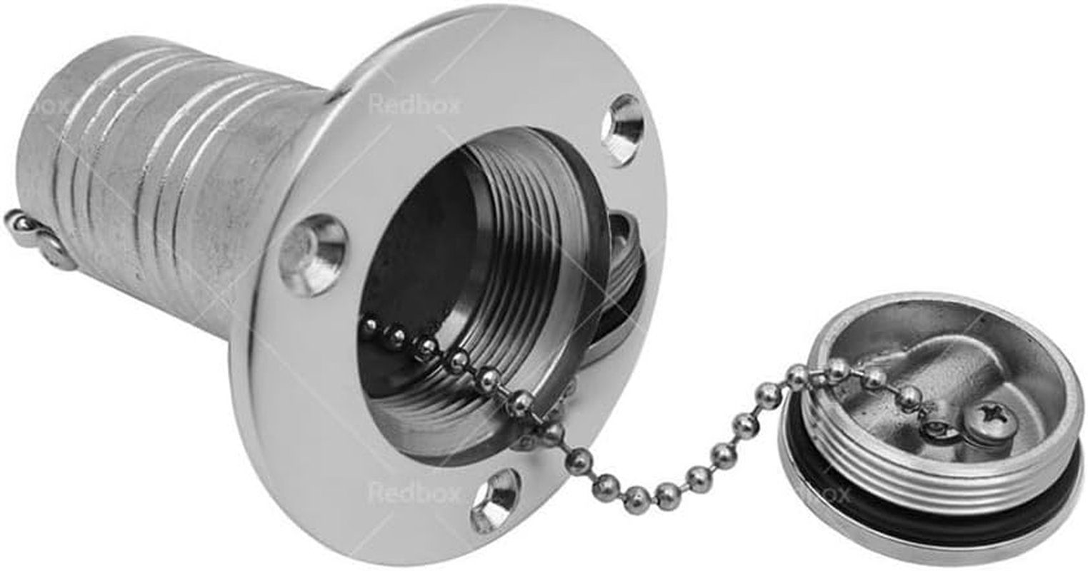 1.5" 38Mm Boat Gas/Fuel/Diesel/Water Deck Fill/Filler with Keyless Cap 1-1/2" Polished 316 Stainless Steel Hardware for Marine Boat Yacht Caravan