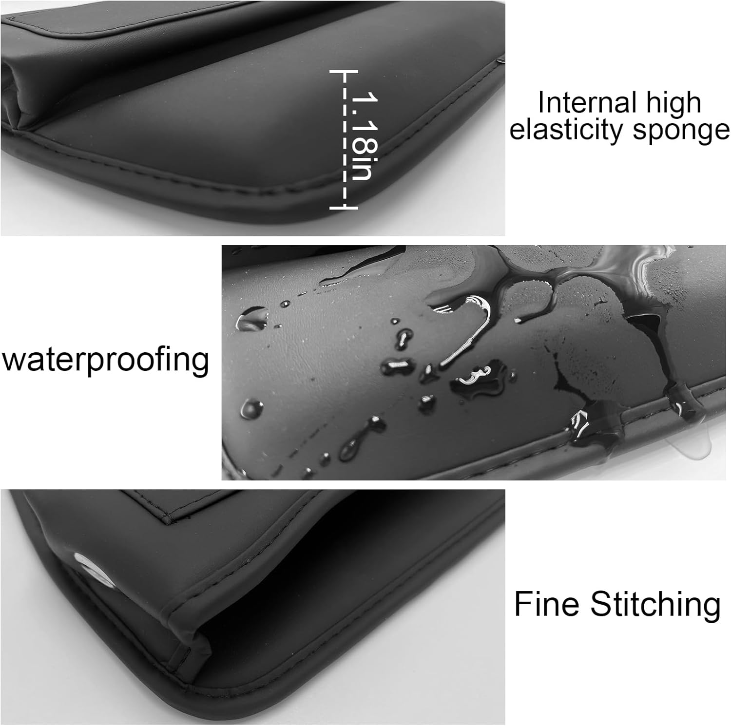 Car Seat Gap Filler, 2 Pack Multifunctional Car Seat Organizer, Leather Console Side Storage Box with Cup Holders, Universal Car Front Seats Crevice Holder for Phone, Wallet, Cards, Keys (Style 1) image number 6