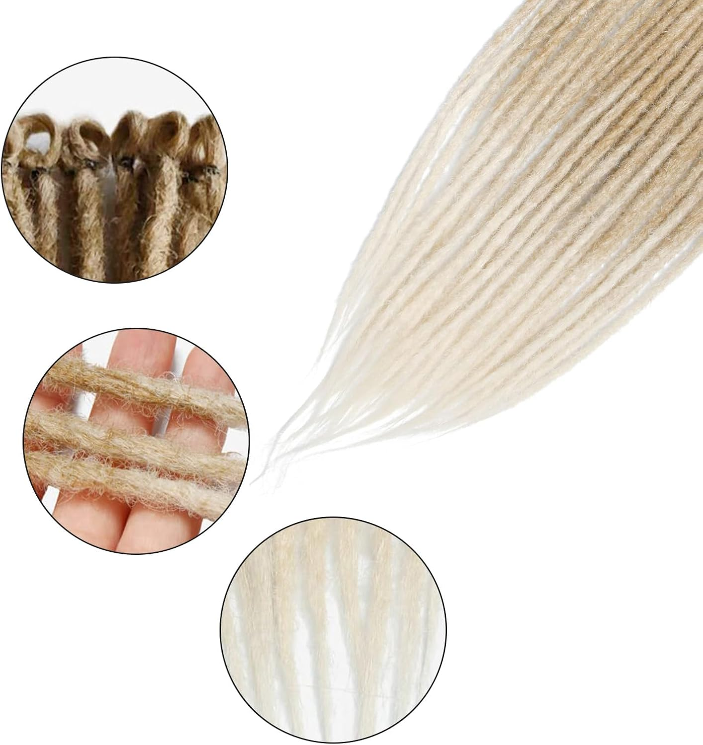 24 Inch Dreadlocks Extensions, Synthetic Hair for Braiding, 15 Strands Handmade Synthetic Wig Dreadlocks, Reggae Crochet Braided Dread Extensions, Hair Extensions for Women image number 2