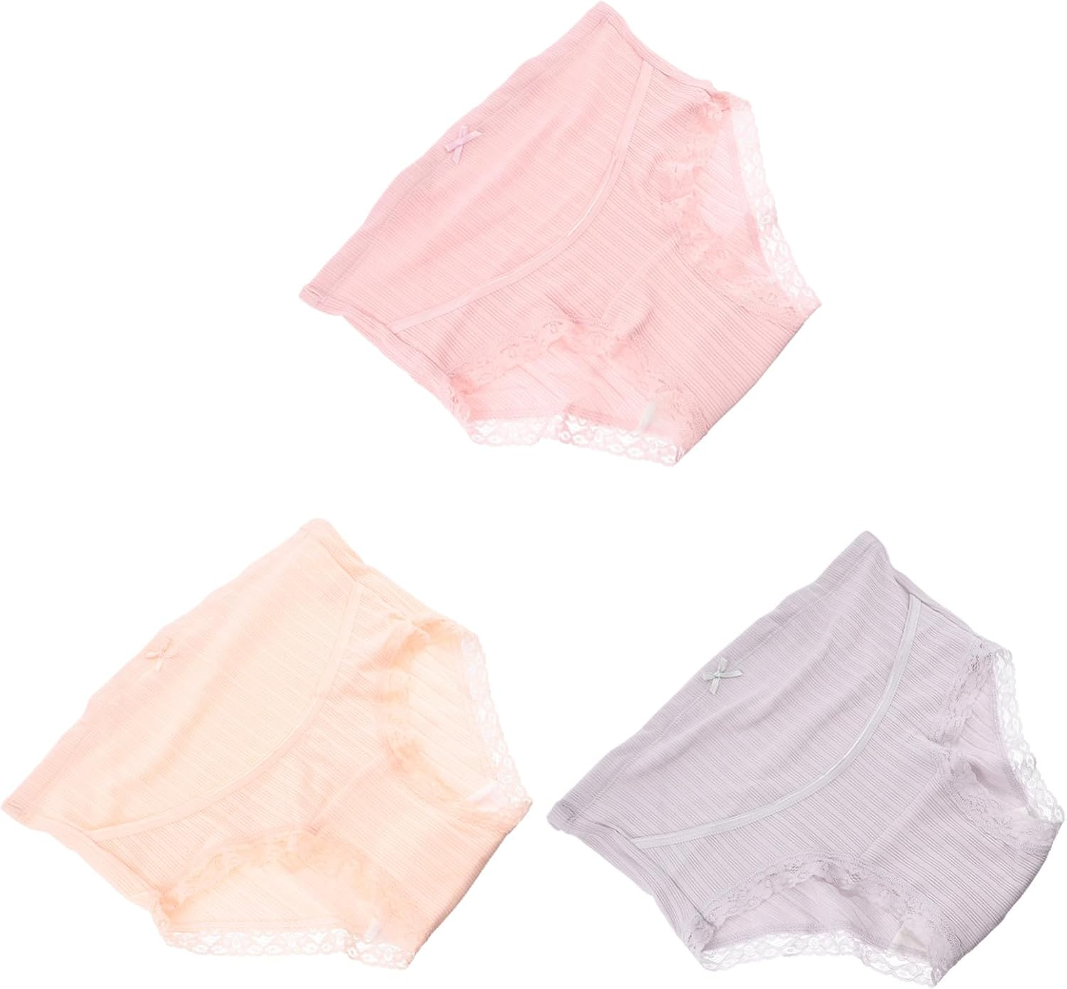Minkissy 3Pcs Cotton Maternity High Waist Underwear Summer Belly Pants for Pregnant Women Comfortable High Waisted Maternity Panties image number 3
