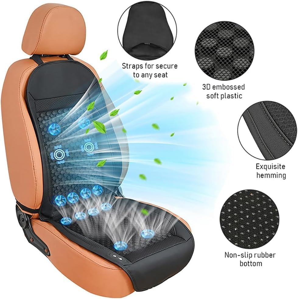 ICY Seat Car Cooling Cushion, 2025 New Icyseat, the ICY Seat with 12 Powerful Fan, 6 Massage Mode, 3-Speed Temperature, Universal Fit for All Cars Seats(12V) - 12V image number 2
