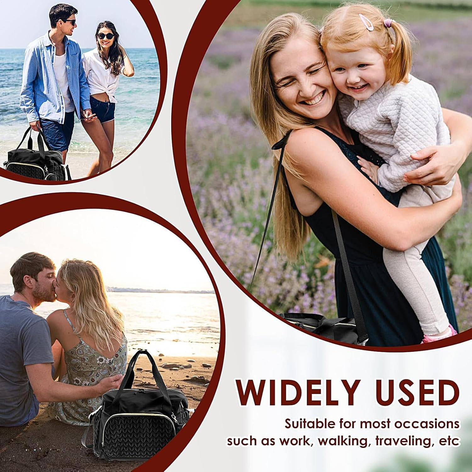 Diaper Bag - Baby Tote, Maternity Carrier | Large Capacity Organiser, Portable Child Holder, Practical Multi Pocket Storage for Women Labour Delivery Travel and Everyday Parenting Needs - Black image number 3