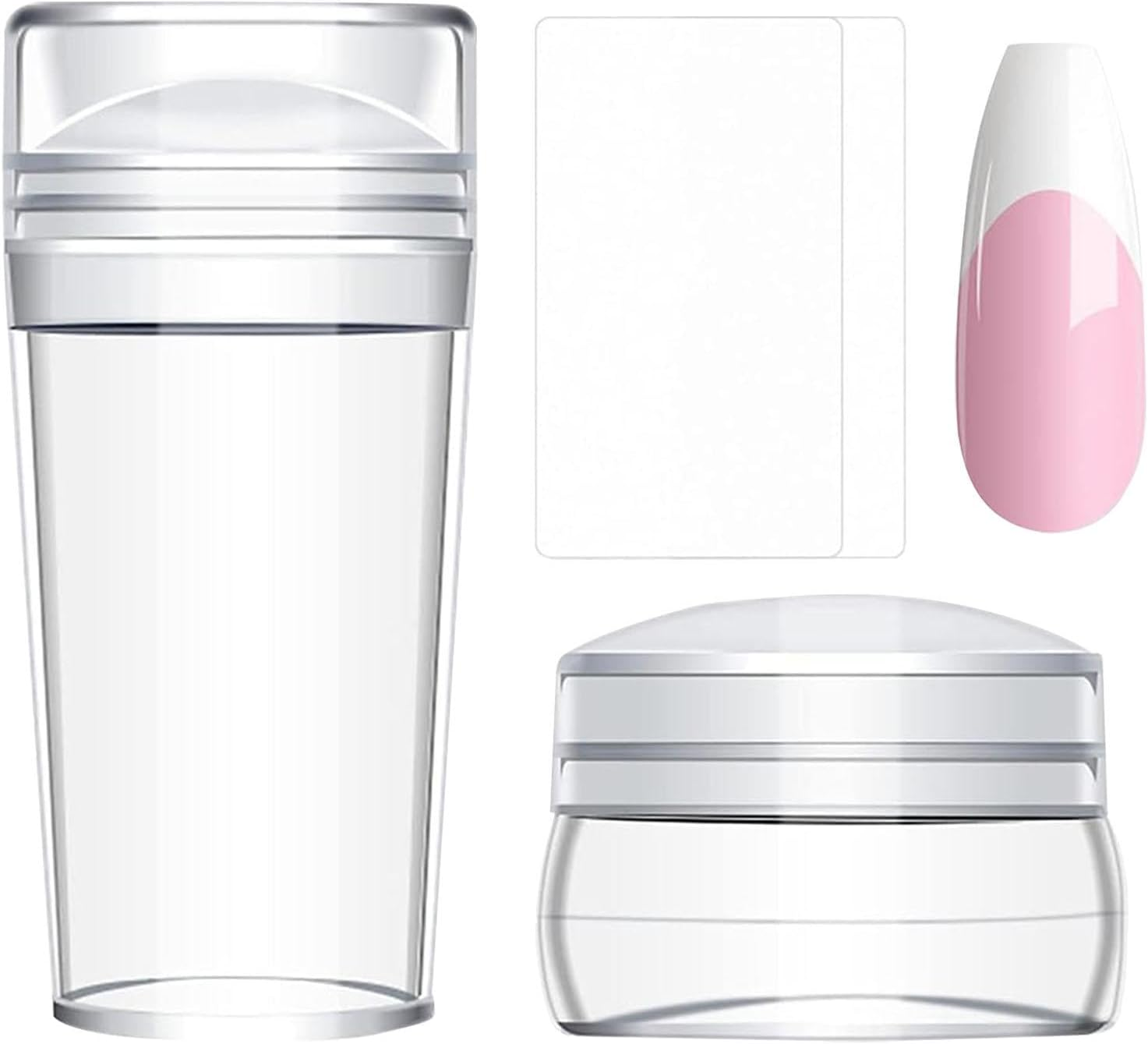 Nail Stamp Set Clear Nail Art Silicone Stamps and Scrapers, Simply Reusable | Perfect DIYS NAGELDESIGN Tools, French Tips Creative Patterns, Professional Stamping Accessories for Women image number 6