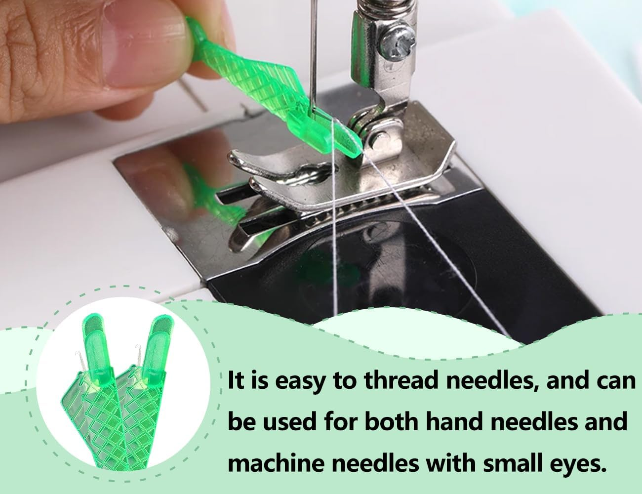 AOYEGIC Pack of 30 Needle Threaders, Plastic Threading Aid, Fish Threader, Sewing Machine Accessories, Needle Threading Tool for Hand Sewing, Needle Threader for Needles, Sewing Needles image number 2