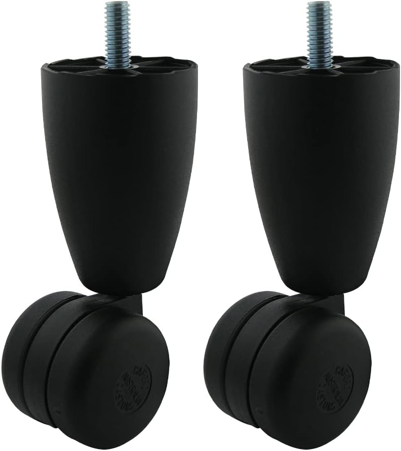 Richmond 3/8 BSW Bed Leg Castor 2-Piece Swivel Lockable Castors, Black Nylon image number 1