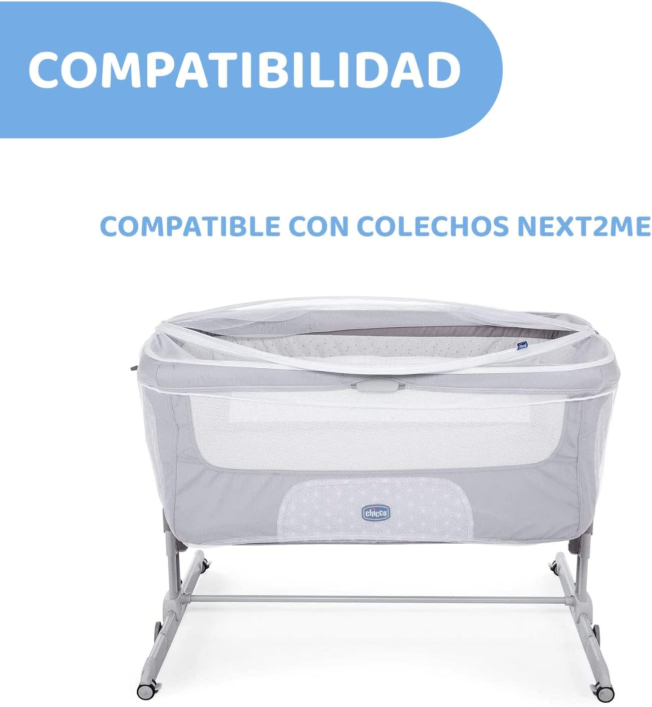 Chicco Next2Me Mosquito Net White, White, 520 Grams image number 3