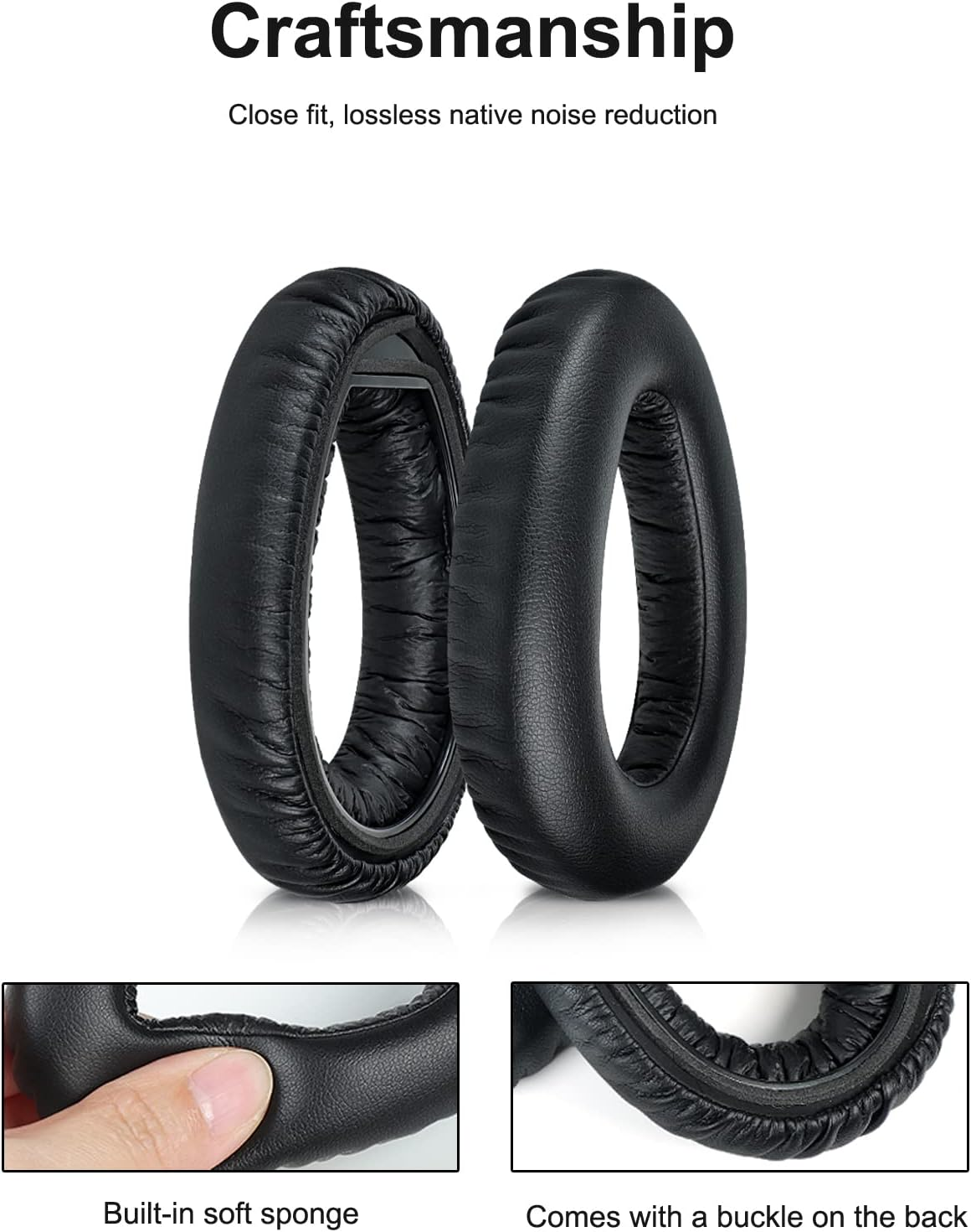 Adhiper Replacement PXC 550 Ear Pads, Compatible with Sennheiser PXC 550-II Wireless MB660 Series Headphones, Black image number 6