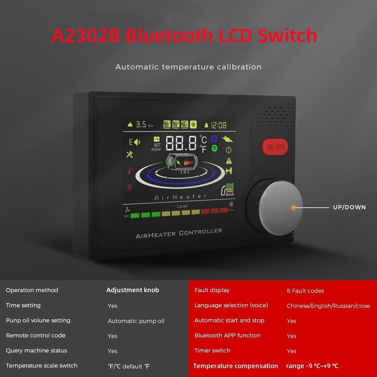 Sunster Upgrade 12V 24V 8KW Diesel Air Heater with Bluetooth APP Control Night Heater Diesel All-In-One with Remote Control &LCD Monitor for Car Trucks Boat Bus RV and Trailer Campervan Tent image number 1