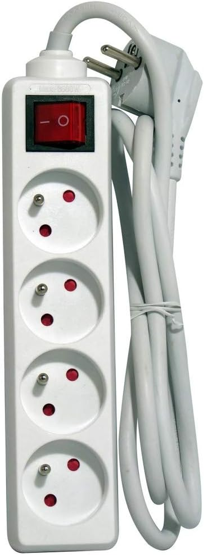 Chacon 16A 3M White 4 Way Switch Power Strip image number 1