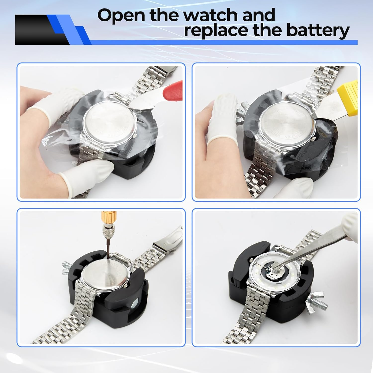 Watch Repair Kit, Ohuhu 192 PCS Watch Battery Replacement Tool Kit, Watch Link Removal Tool, Watch Back Remover Tool, Watch Tool Kit, Professional Watch Repair Tools with Carrying Bag, User Manual