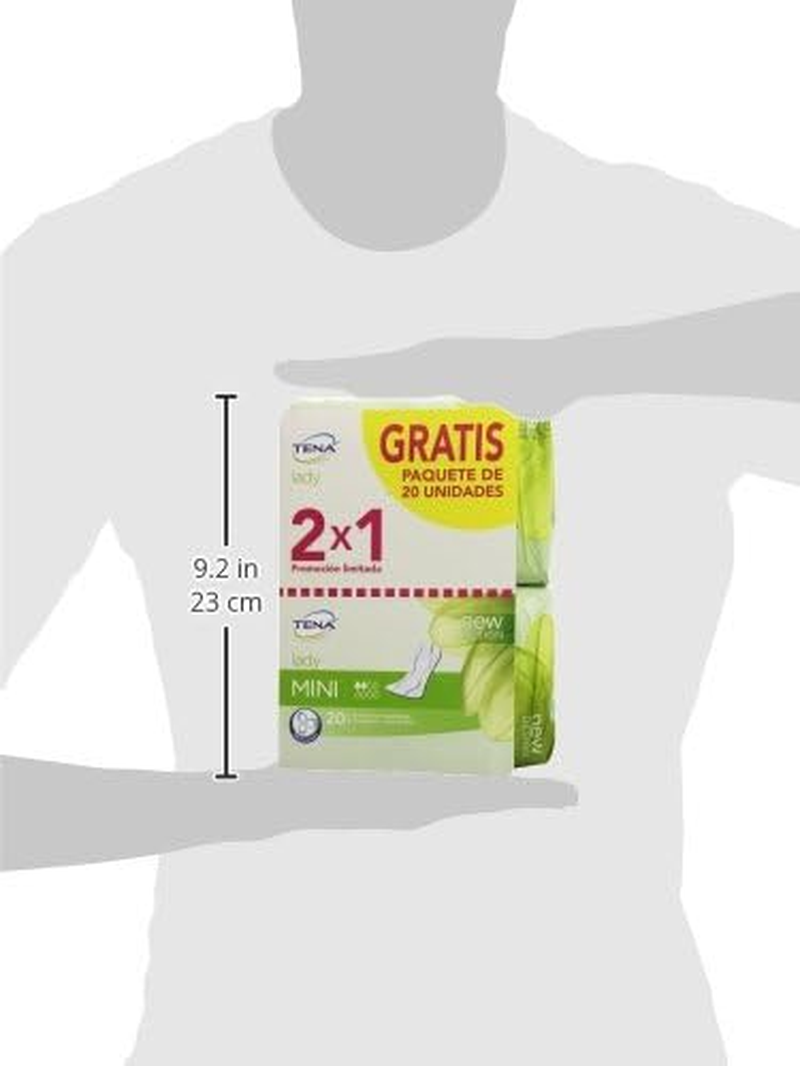 TENA Ultra Thin Mini Pads, Standard Length, Medium Incontinence, 20 Count