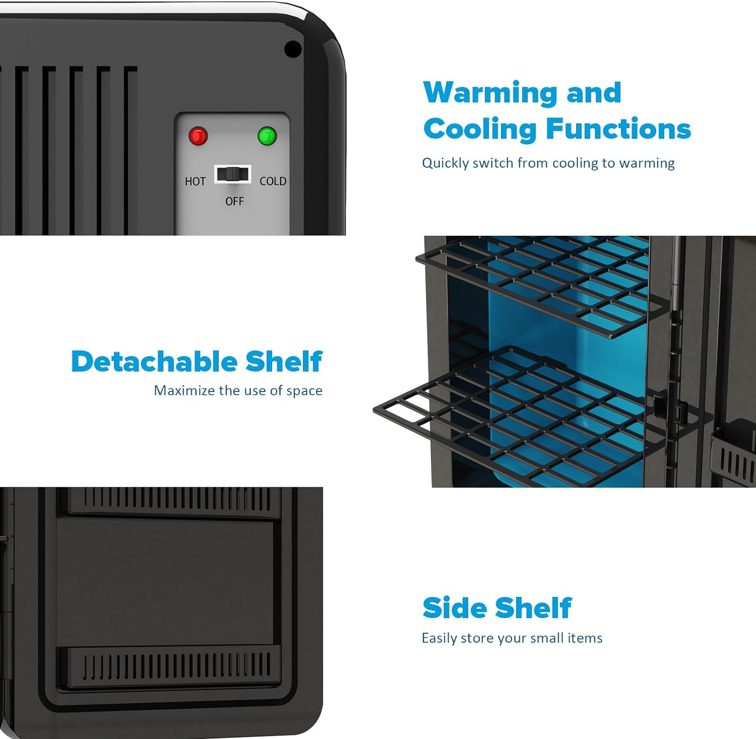 Advwin Mini Fridge 22L Portable Mini Refrigerator 12V Car Fridge Cooler, Black - Green image number 7