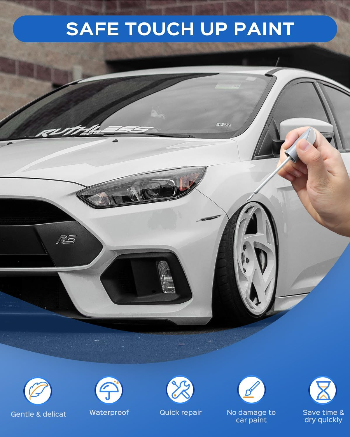 G1 Shadow Black Touch up Paint Compatible with Ford Exact Match&ndash;Chips and Nicks Touch Up - Rapid Red(D4) Compatible With All Models image number 7