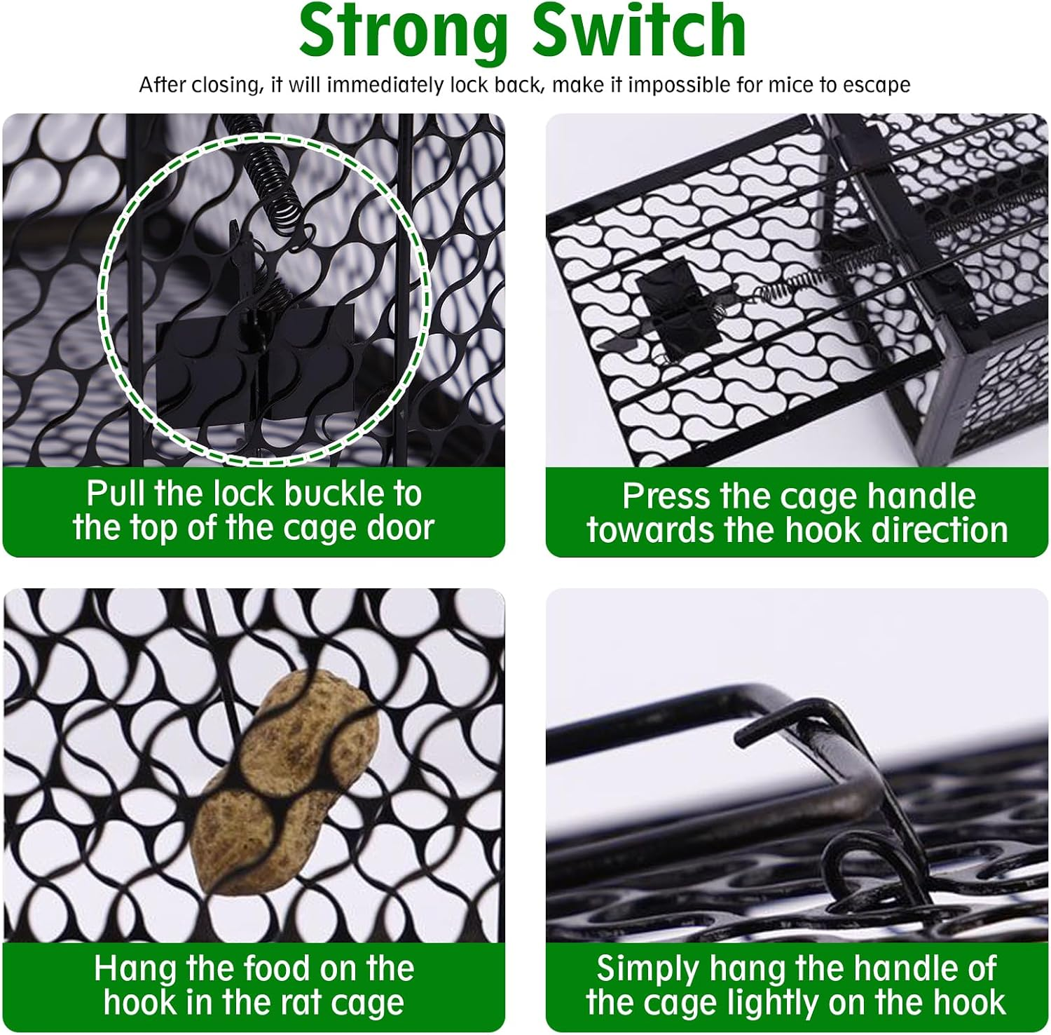 Humane Live Animal Trap Cage for Mice Rats Voles Chipmunks Hamsters Rodents - Safe Catch & Release Reusable Rodent Trap for Indoor Outdoor Far Pest Control - Small Medium Critter Cage Trap (2) image number 1