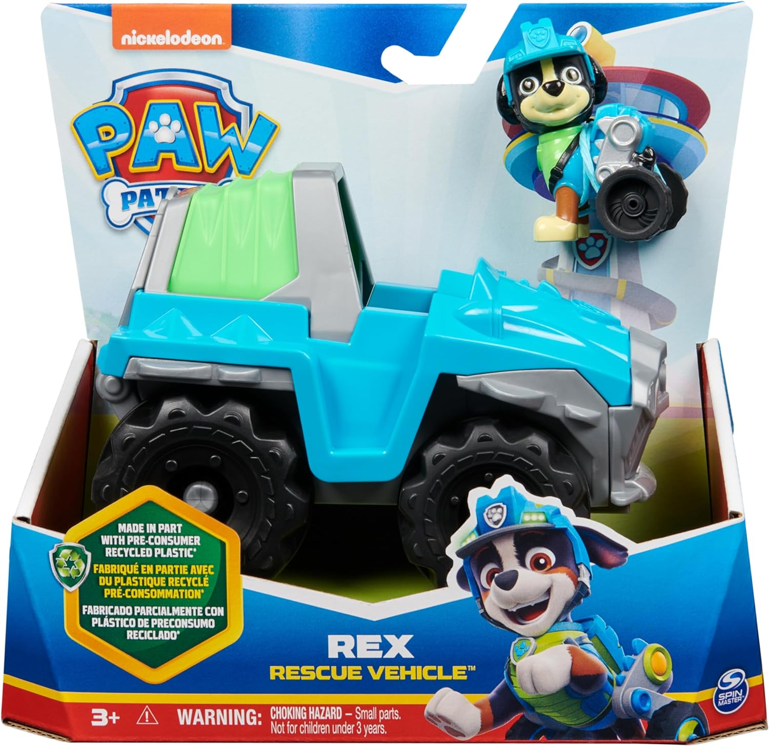 PAW Patrol, Rex&rsquo;S Dinosaur Rescue Vehicle, Toy Truck with Collectible Action Figure, Sustainably Minded Kids&rsquo; Toys for Boys & Girls Aged 3 and Up - Black image number 3
