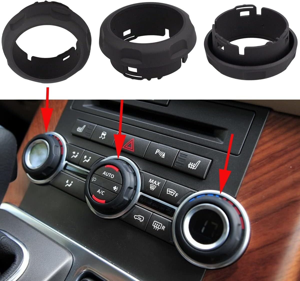 RLB-HILON 3PCS Central Console A/C Volume Control Knob Compatible with Land Rover Range Rover Sport Discovery 4 2009 2010 2011 2012 2013 LR029591 image number 3
