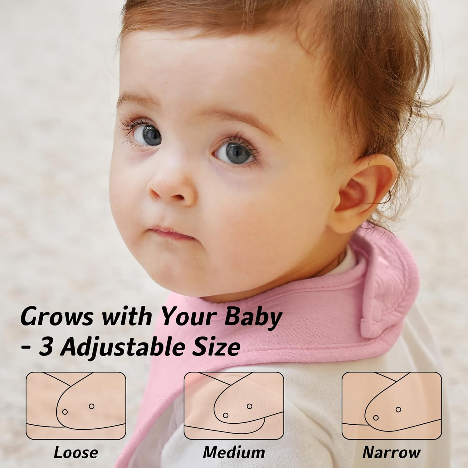 Muslin Baby Bibs 6-Pack Baby Drool Bandana Bibs for Baby Girls Boys Infant Newborn Toddler Drooling and Teething(Square Gradientpink) image number 1