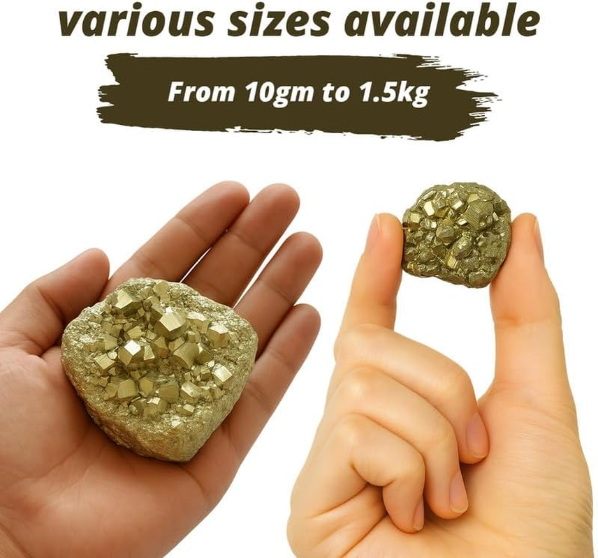 Reiki Crystal Products Natural Pyrite Cluster/Tumble/Rough Stones for Reiki Healing and Vastu Correction and Increase Creativity 30 Grams Stone image number 5