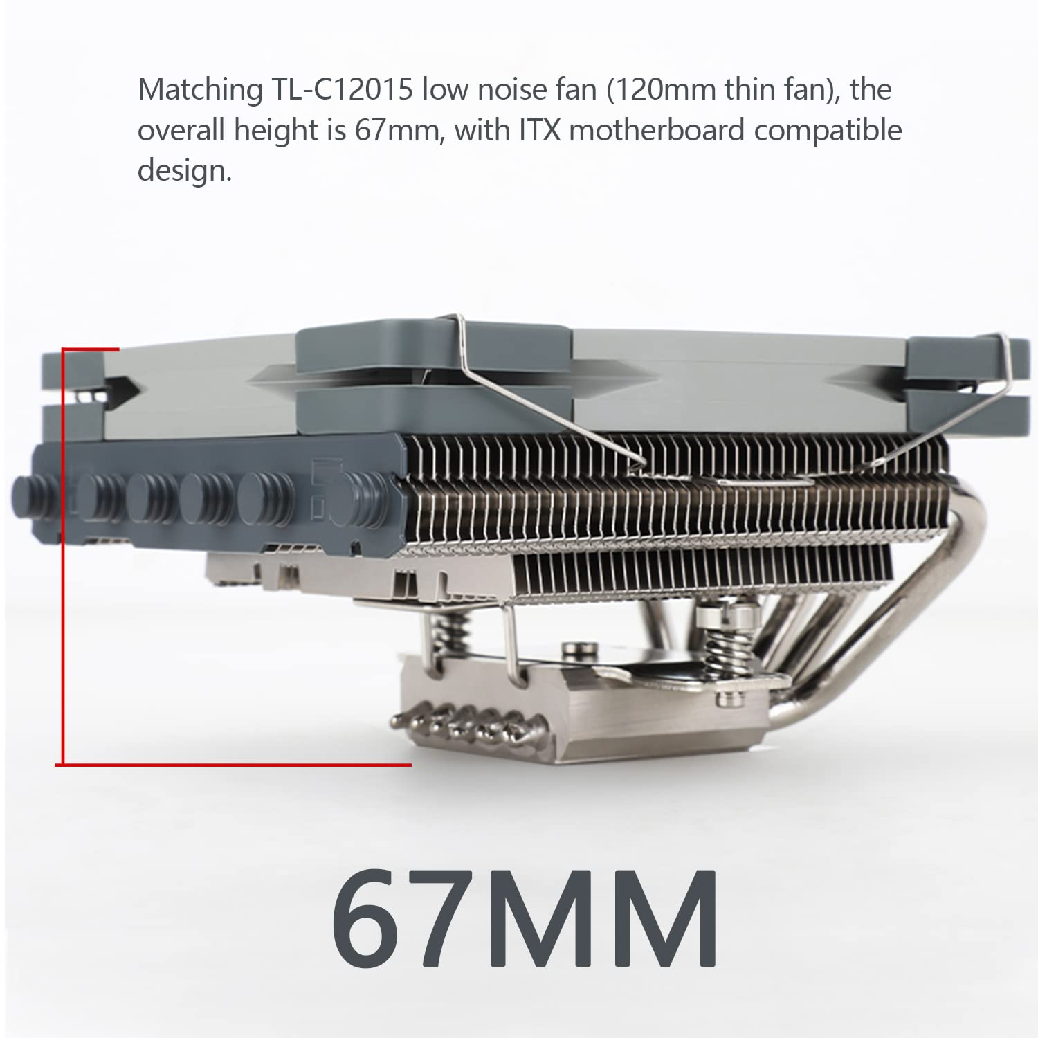 Thermalright AXP120-X67 Low Profile CPU Air Cooler with Quite 120Mm TL-C12015 PWM Fan, 6 Heat Pipes Heatsink Cooling, 67Mm Height, for Am4/Am5/Intel LGA 1700/1851/1150/1151/1155/1200/2011, PC Cooler - Axp120 X67 image number 2