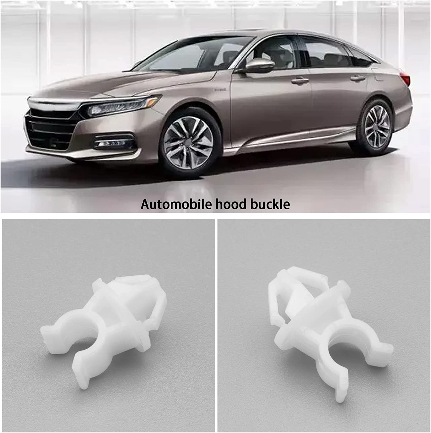 10Pcs Bonnet Stay Holder Clips Replacement Compatible with Honda Civic Accord Hood Prop Retaining Clip Car Accessories Plastic image number 5