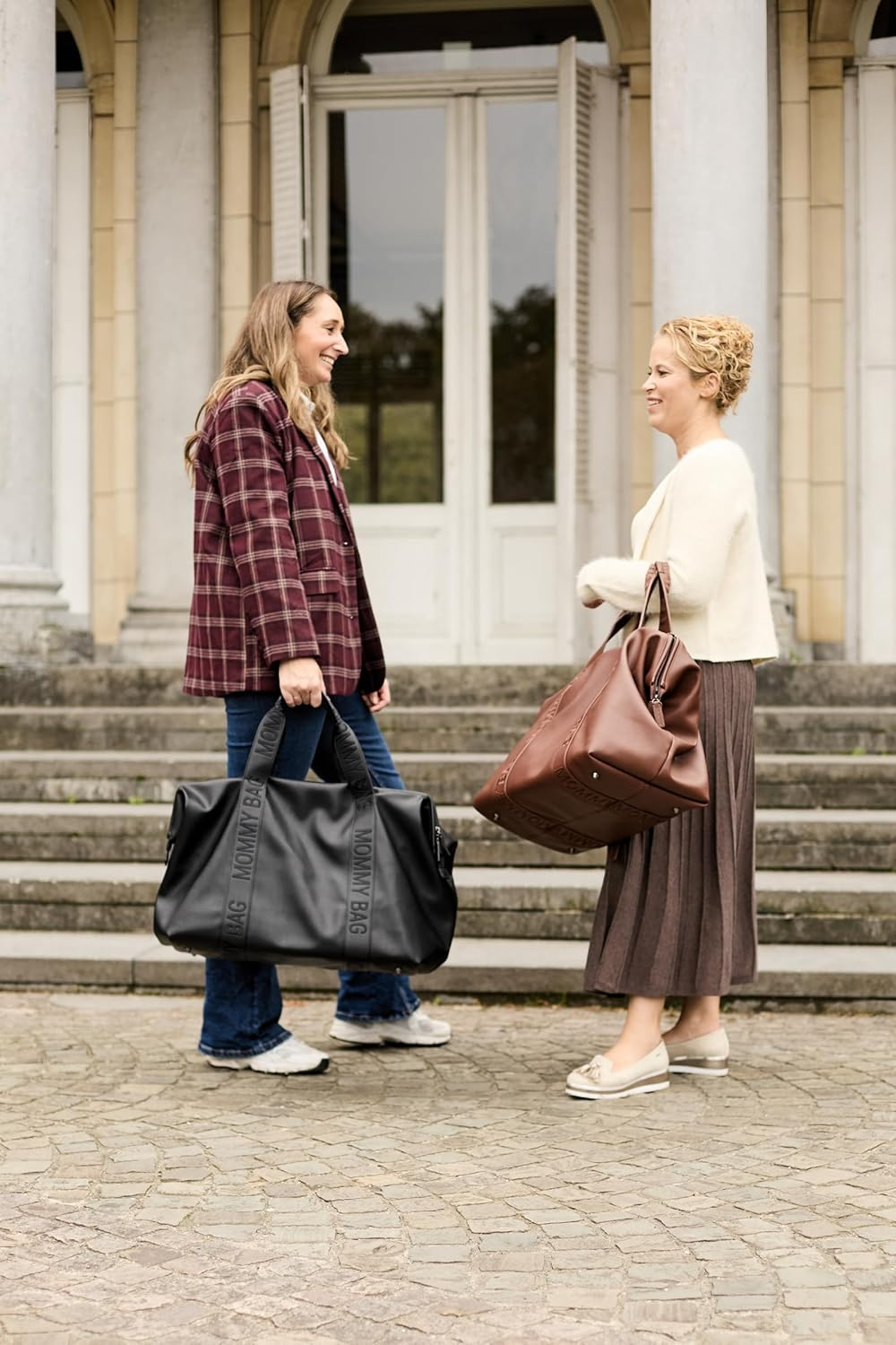 CHILDHOME, Mommy Bag, Changing Bag, Maternity, Travel Bag, Large Capacity,Changing Mat, Adjustable Shoulder Strap, Compartment, Insulated Pocket,Passage for Suitcase, Vegan Leather Simili Black image number 2