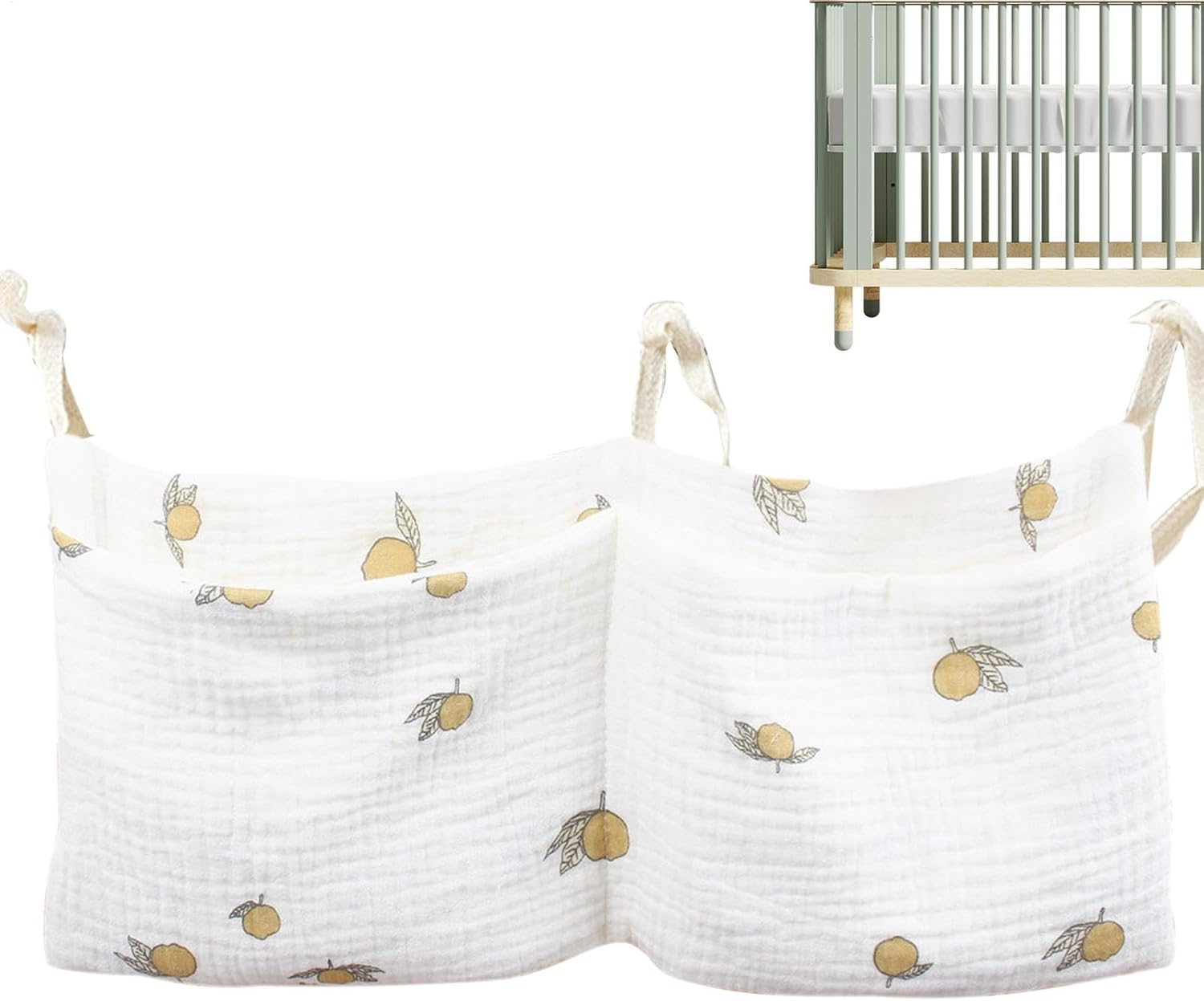 Bedside Storage Bag for Crib, Diaper Organizer for Crib | Cartoon Diaper Organizer with Pockets | Portable Organizer Bag, Soul Organizer