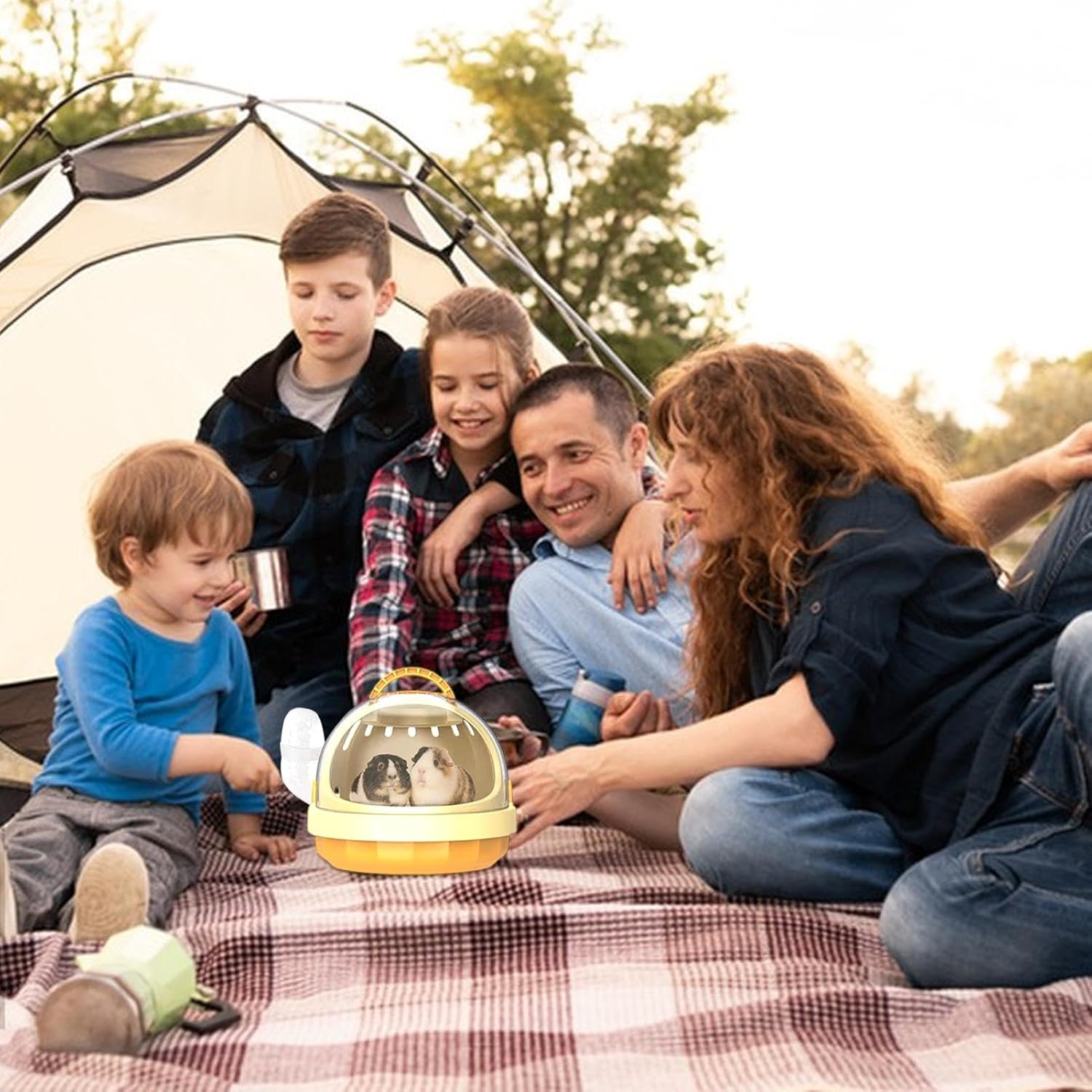 Hamster Travel Carrier Bag | Panoramic View Small Animal Pet Carrier with Detachable Water Bottle | Conveniently Transport Your Guinea Pig or Rabbit in Style image number 1