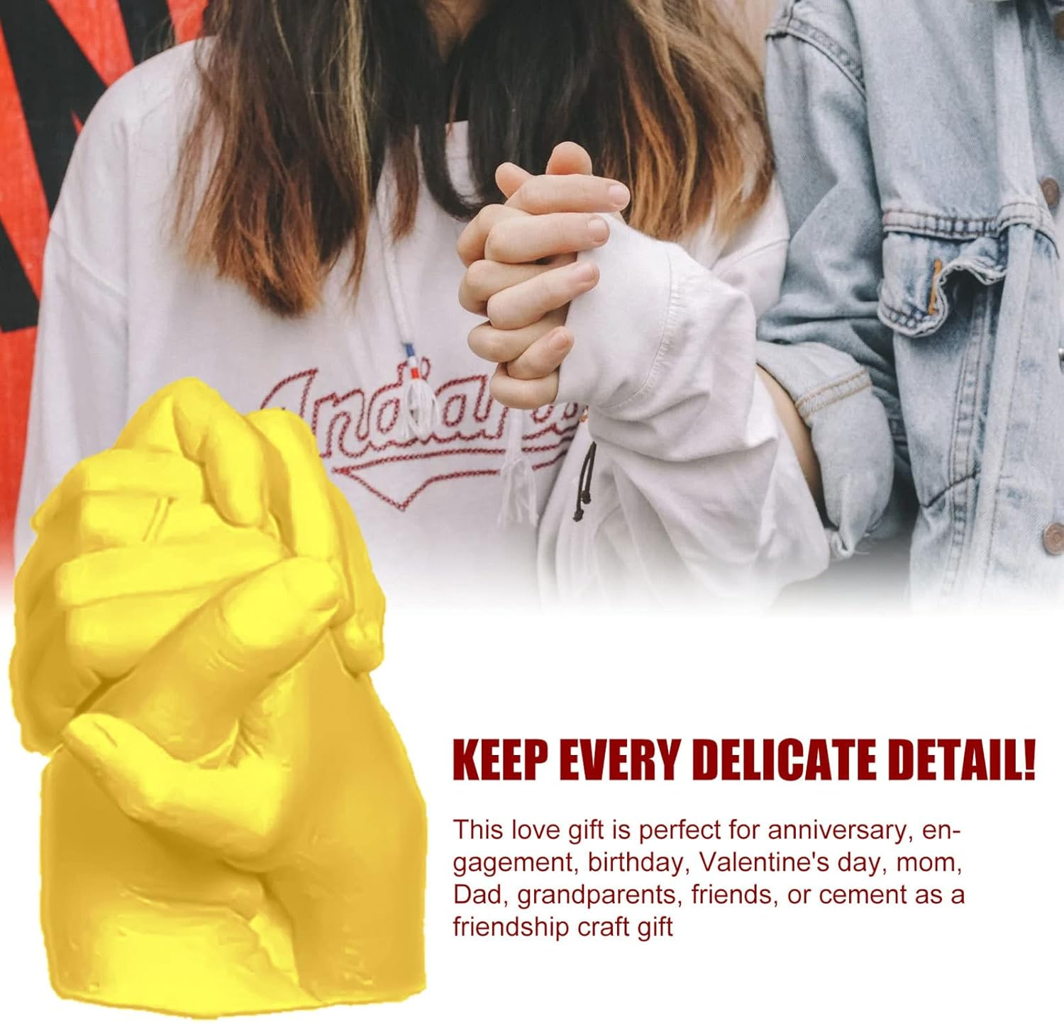 3D Casting Kit,Moulding Memories Kit Complete Adult Hand Casting Craft Kit,Hand Casting or Foot Casting with Baby or Children,Hand Moulding Kit Couples,Ideal for Wedding,Engagement,Wedding Gift image number 4