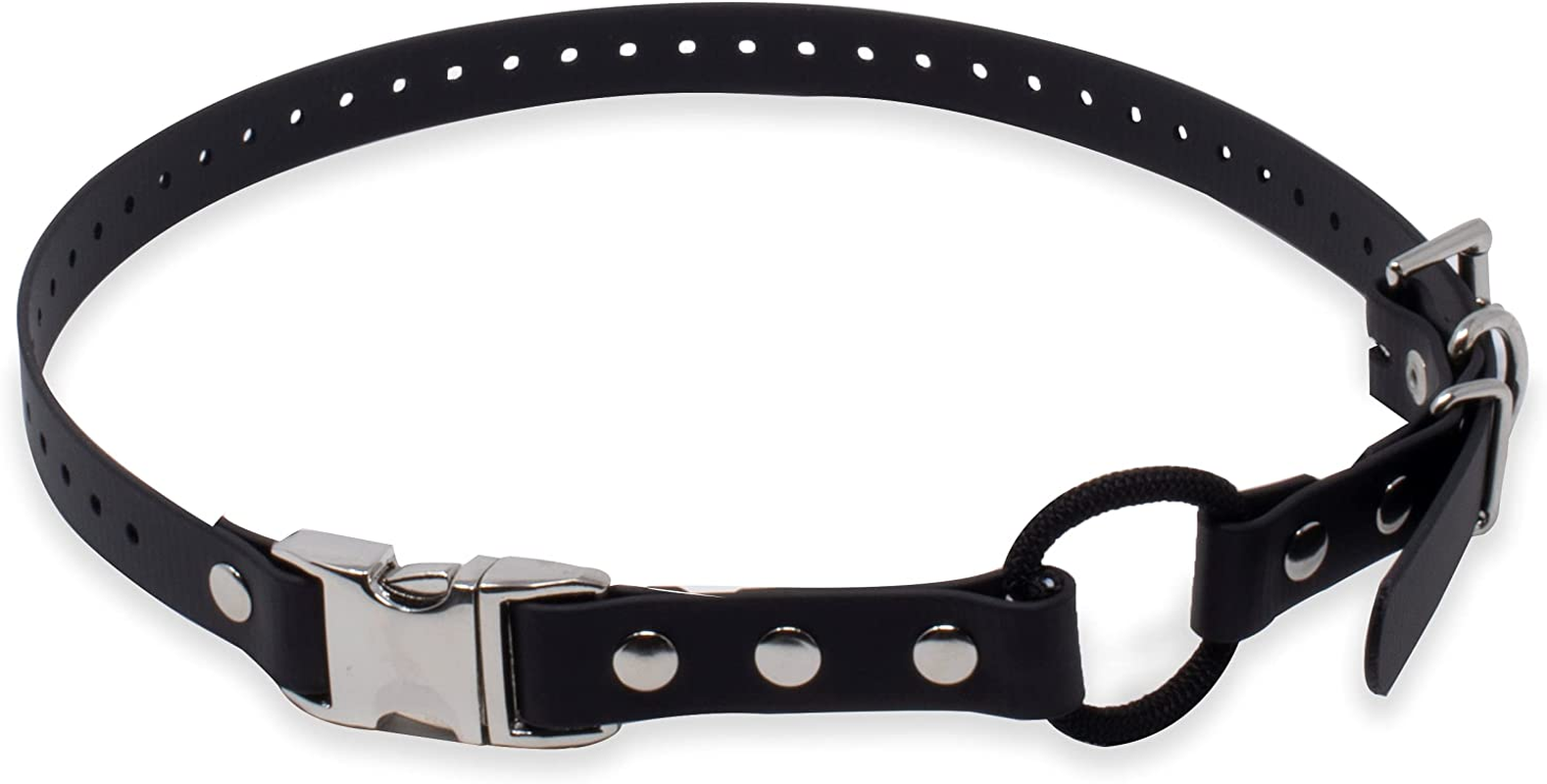 Educator Quick Snap Bungee Dog Collar, Biothane, Waterproof, Odorproof, Easy Connect and Disconnect Clasp and D Ring with Comfort Bungee Loop, Adjustable for Custom Fit, 3/4-Inch, Black image number 4