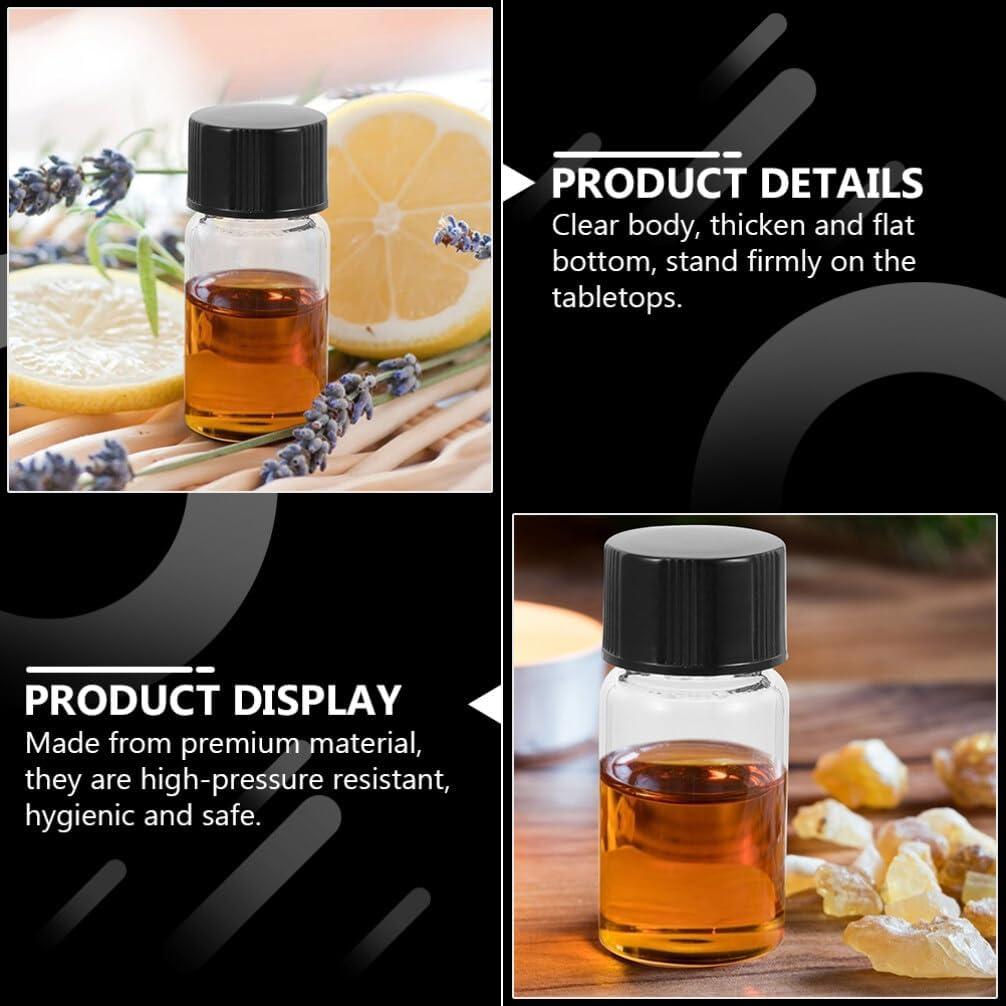 HOMSFOU Small Glass Vials, 30Pcs Clear Glass Sample Vials with Screw Cap Sampling Glass Bottles Sample Cosmetic Specimen Liquid Vials Storage Container 20Ml Lab Sample Vials, image number 1