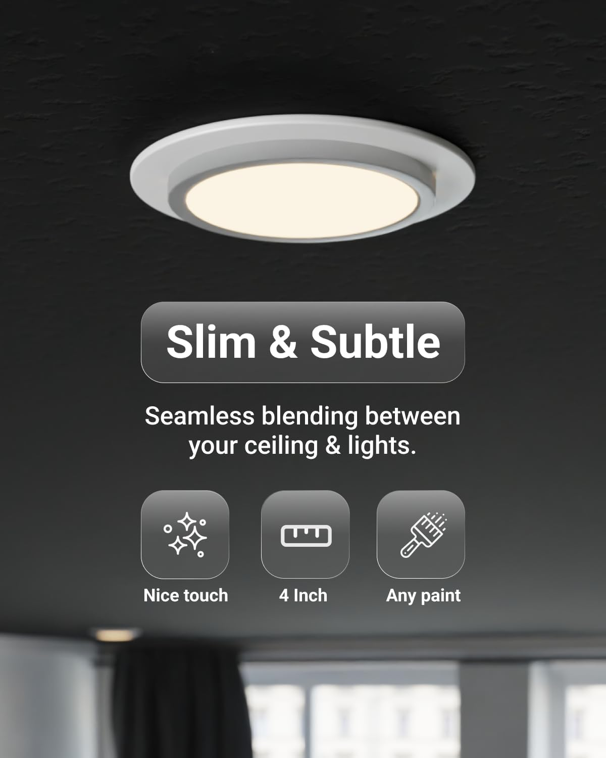 Sunco 12 Pack Goof Rings for 4 Inch Recessed Lights White Can Light Goof Trim Ring, Outer Diameter 6.7-Inch, Inner Diameter 4.25-Inch, Durable Plastic Design, Matte Finish, Flush Mount image number 3