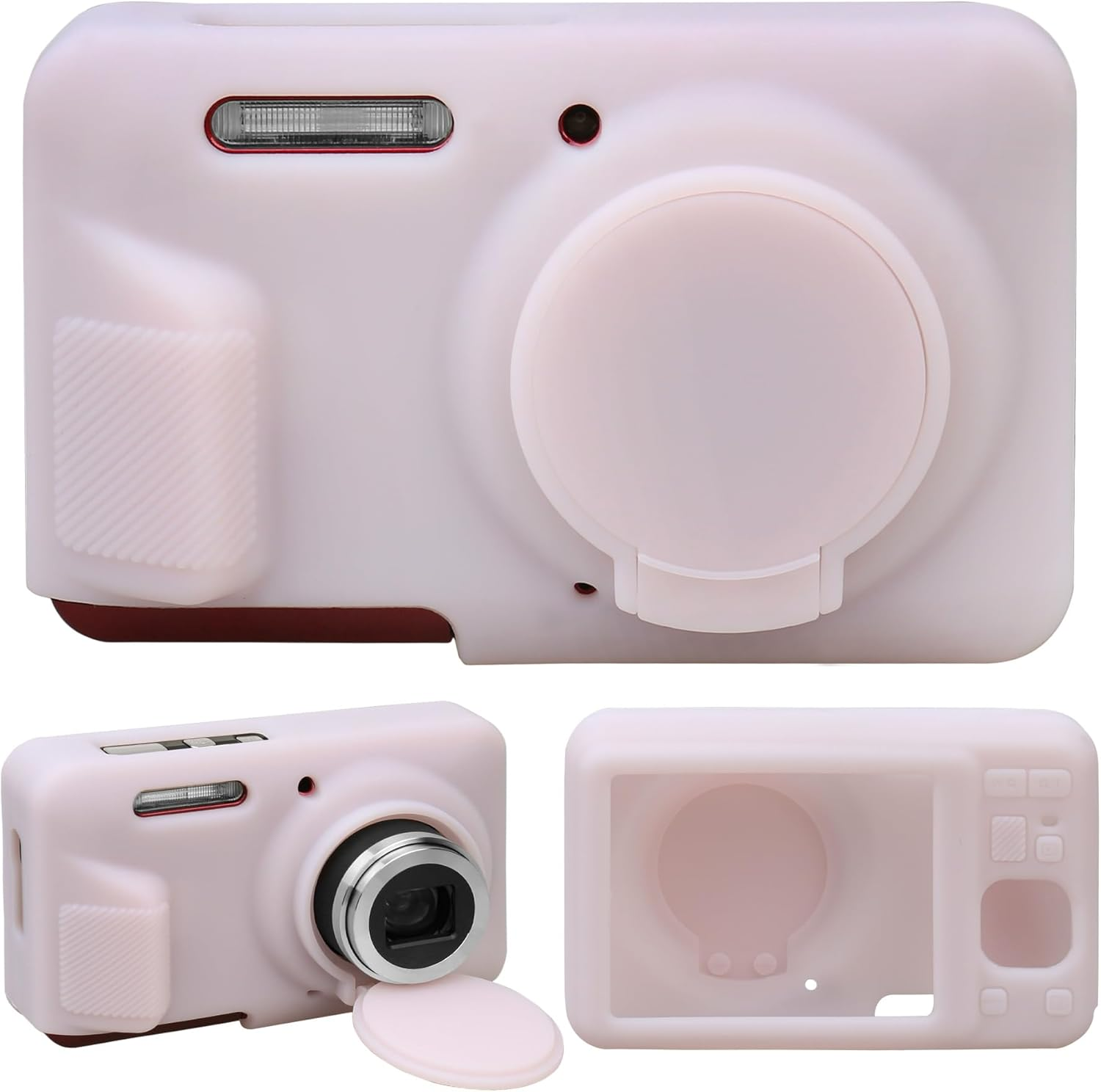 Supmay Silicone Camera Case for Kodak PIXPRO FZ55 16MP CMOS Sensor Digital Camera, Soft Silicone Protective Case Removable Lens Cover, Video Vlogging Camera Cover, Pink