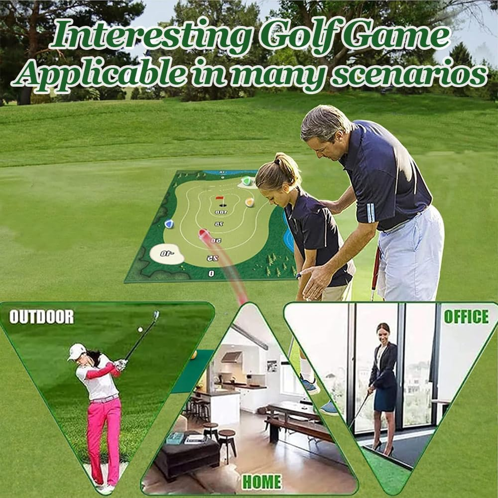 Golf Chipping Game Mat Set, Golf Chipping Practice Mat with Golf Ball, 47" X 70" (120Cm X 180Cm) Golf Game Outdoor Indoor Hitting Mat for Home Backyard Playground (No Clubs) image number 1