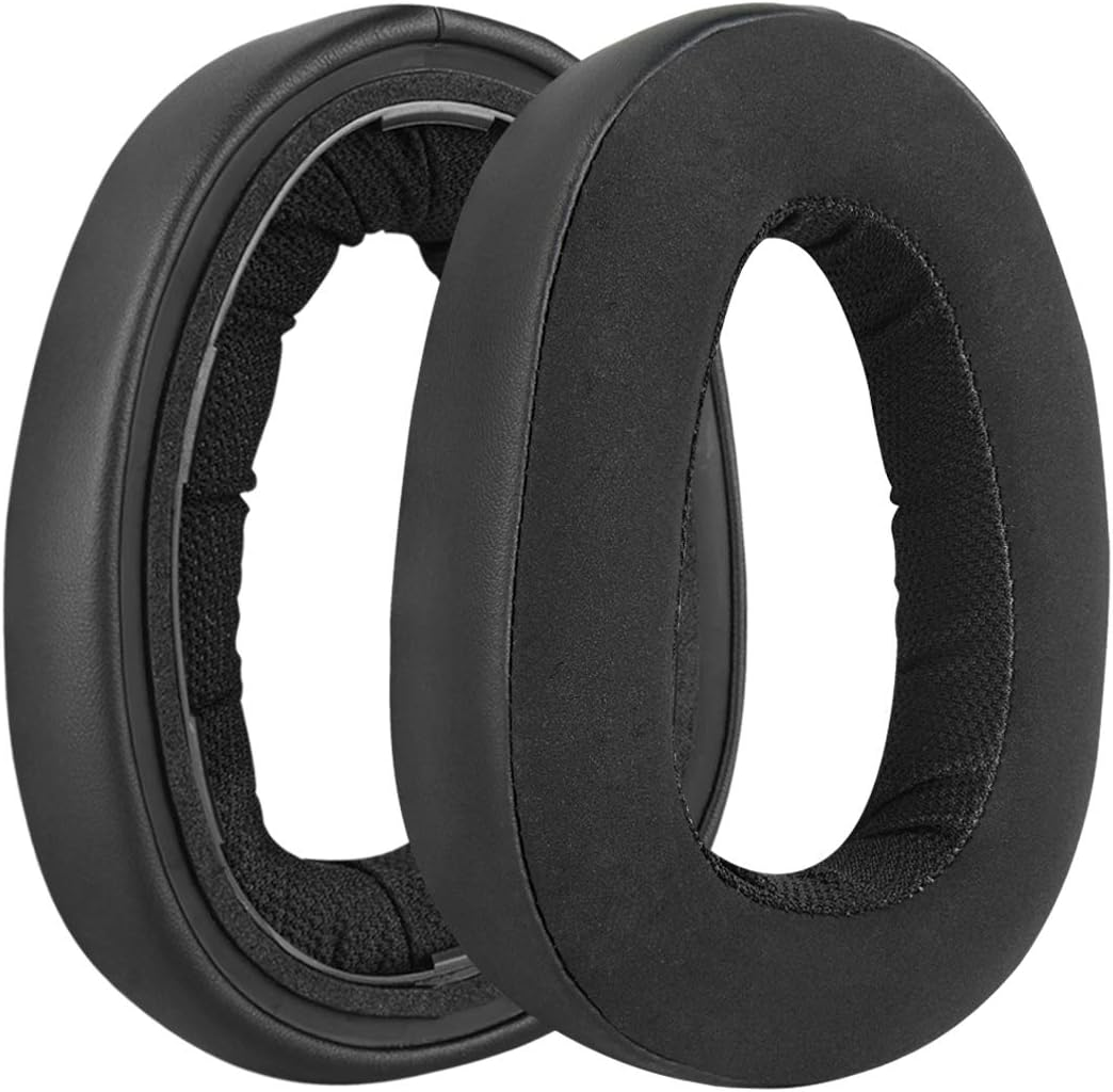 Geekria Comfort Hybrid Velour Replacement Ear Pads for Sennheiser GSP 600, GSP 601 GSP 602, GSP 670, GSP 500 Headphones Ear Cushions, Repair Parts with Video Guide (Black) image number 1