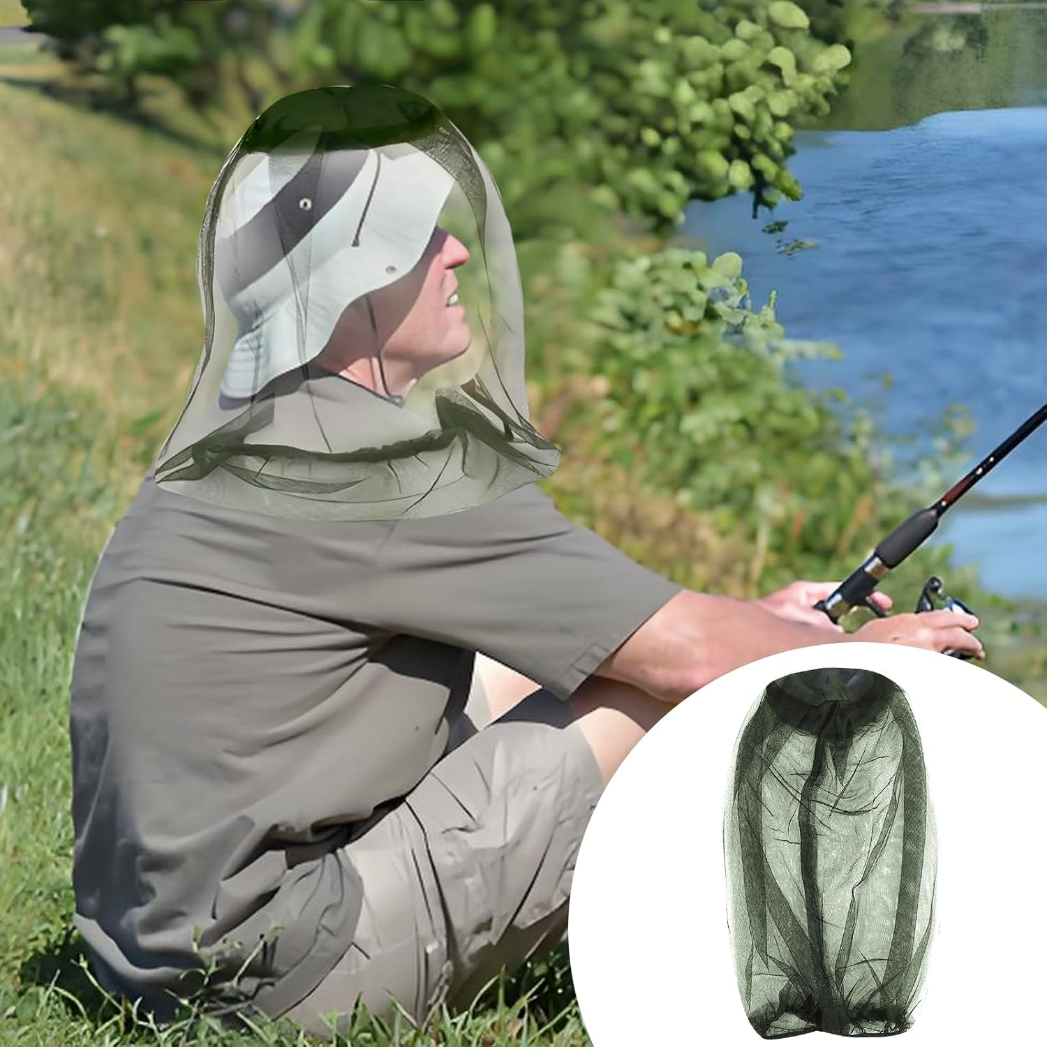 Juscuca 4 Pack Mosquito Head Net Premium Breathable Insect Shield Face Mesh, Perfect for Outdoor Activities like Fishing, Camping, Hiking image number 4