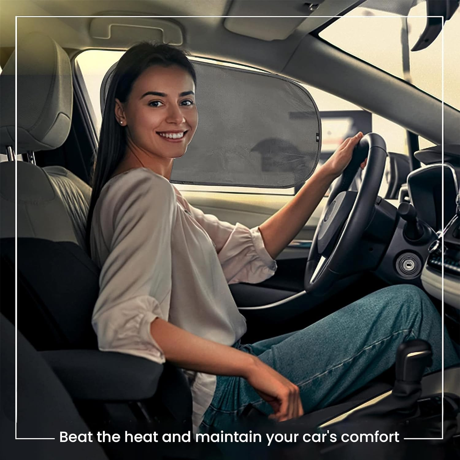 Direct from Factory Car Window Sun Shade (4 Pack) - 20"X12" (50X30Cm) Storage Pouch Included - Cling Sunshade for Car Side Windows - Sun, Glare & UV Rays Protection for Baby, Child - Easy Installation image number 4