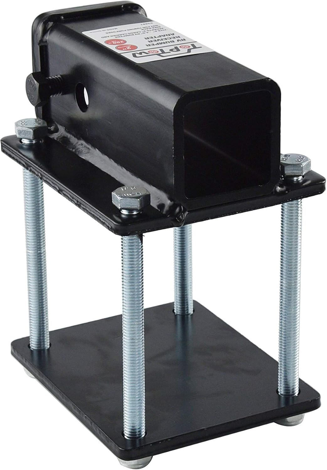 TOPTOW RV Bumper Hitch Receiver 63801 for 4 Inch to 4.5 Inch Beams, 2 Inch Receiver Opening, Fits for Bike Racks, Cargo Carriers Camper-On image number 2